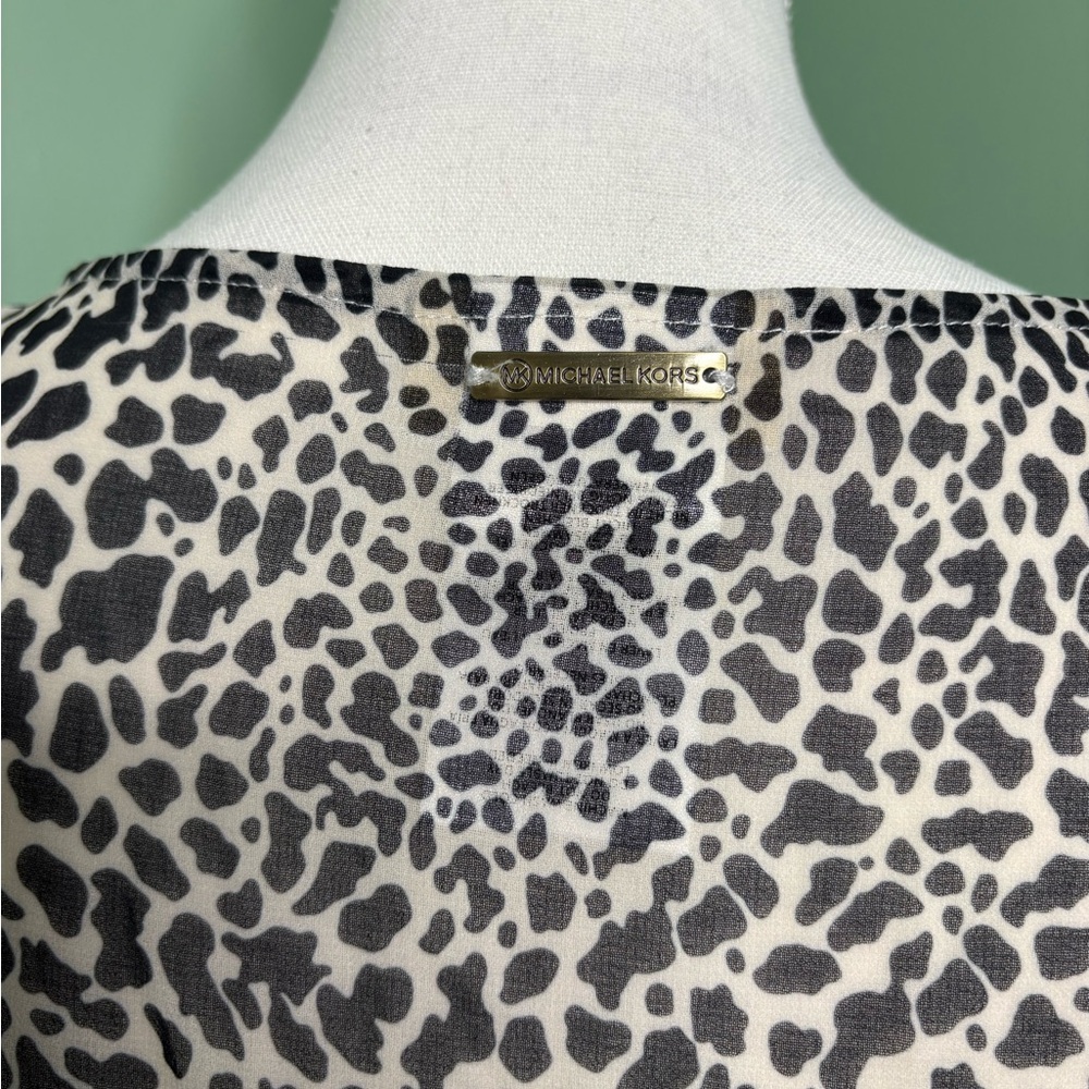 Michael Kors Black and White Animal Print swim cover up medium large - Picture 4 of 11